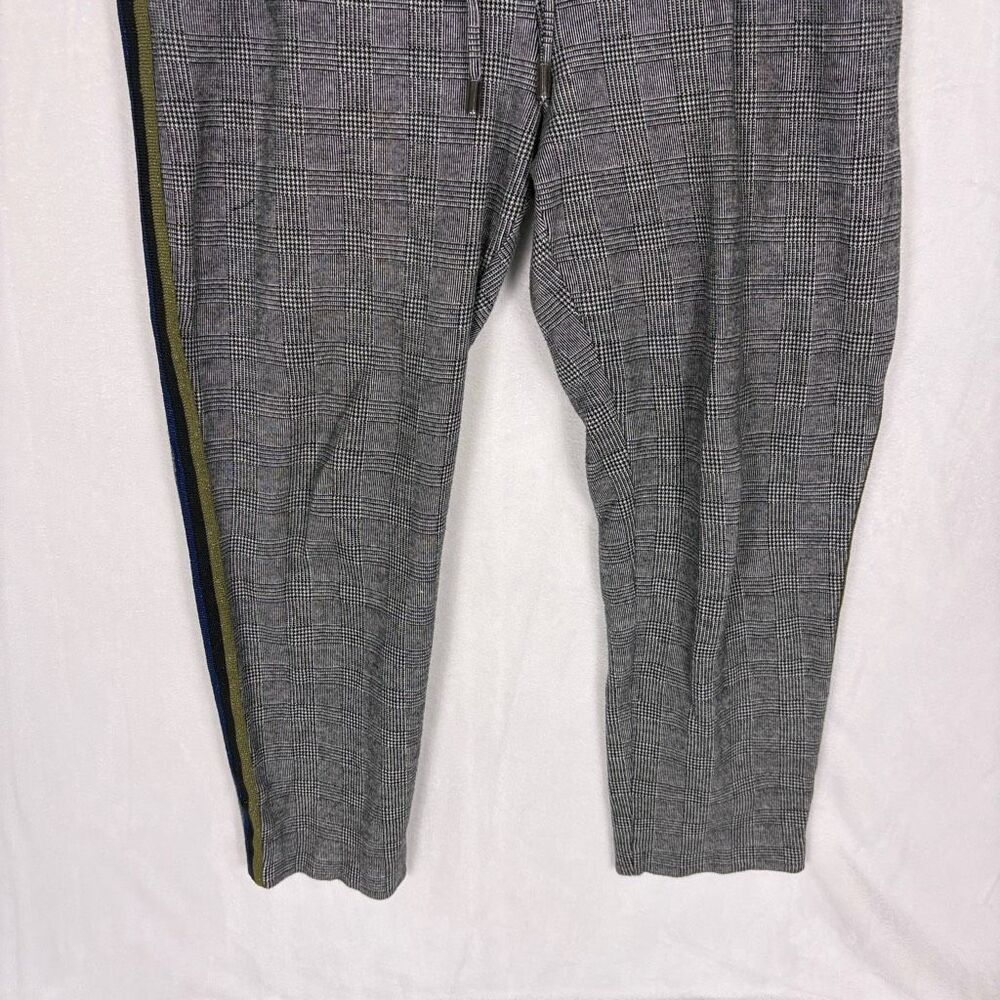 Maeve by Anthropologie Black Plaid with Sparkle Striped Side Pants Size Large - Picture 3 of 12